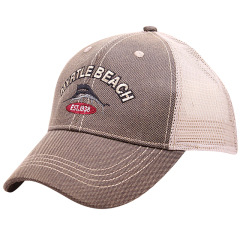 Faux Leather Mesh Back Souvenirs Hats