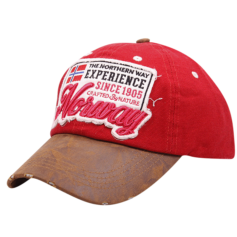 Heavy Canvas Leather Peak Cotton Souvenir Caps