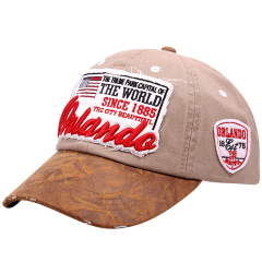 Heavy Canvas Leather Peak Cotton Souvenir Caps