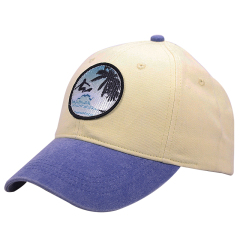 Pre-washed 2 Tone Twill Patch Souvenir Caps