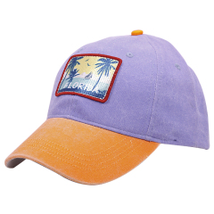 Pre-washed 2 Tone Twill Patch Souvenir Caps