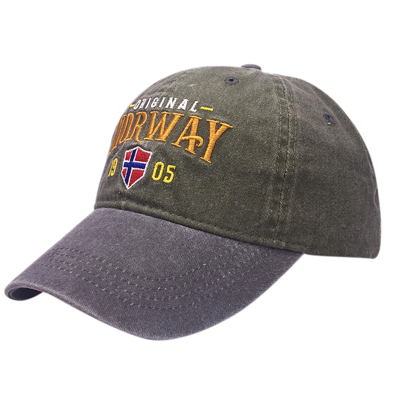 Stone Washed 2 Tone Twill Souvenir Caps