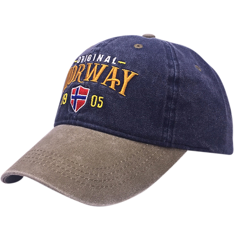 Stone Washed 2 Tone Twill Souvenir Caps