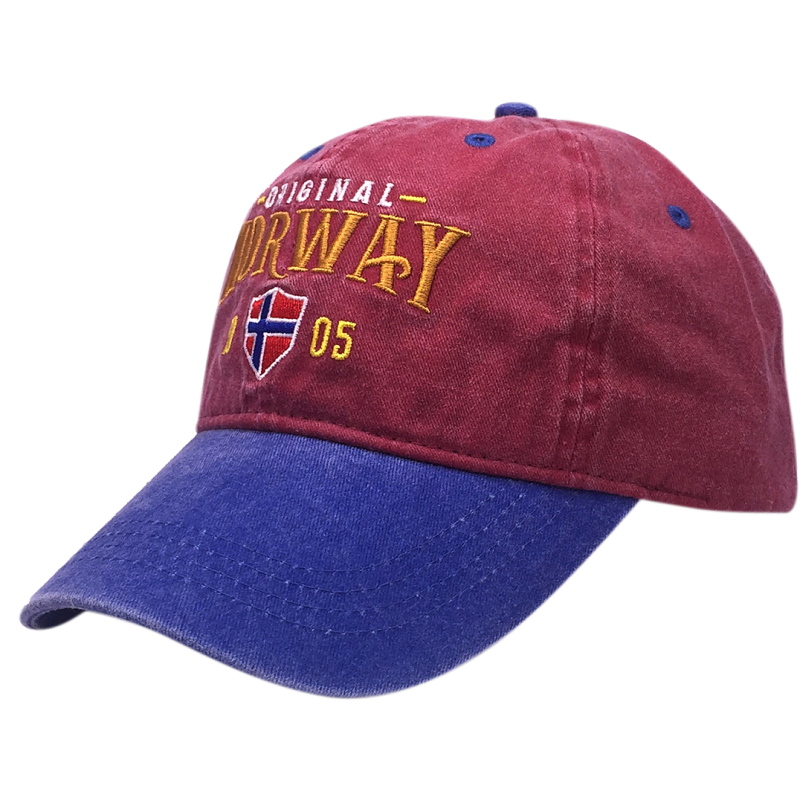 Stone Washed 2 Tone Twill Souvenir Caps