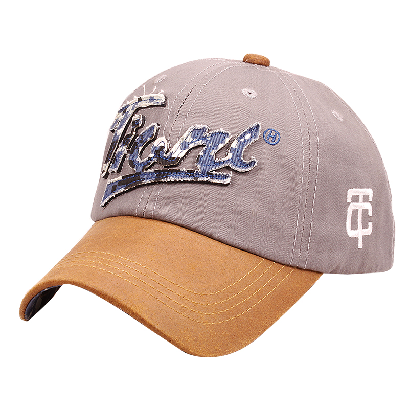 Cotton Twill Leather Peak Cotton Souvenir Caps