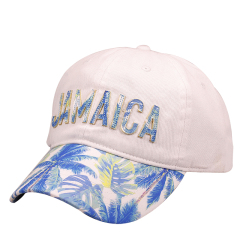 Stone Washed Solid Floral Application Twill Souvenir Caps