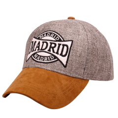 Linen Fabric Micro Suede Peak Souvenir Caps