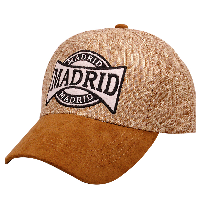 Linen Fabric Micro Suede Peak Souvenir Caps