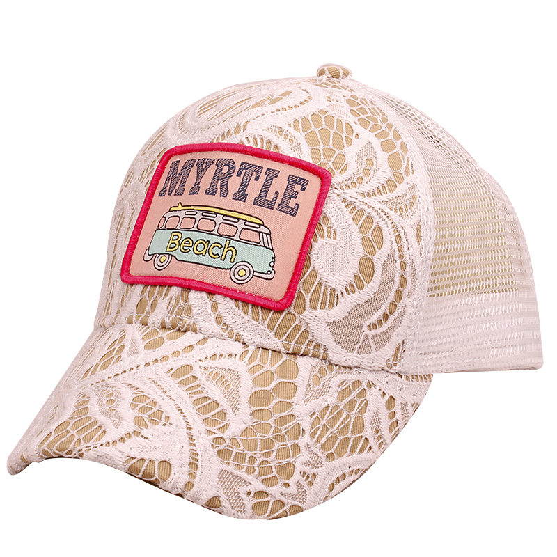 Pretty Lady Lace With Mesh Back Souvenir Trucker Caps