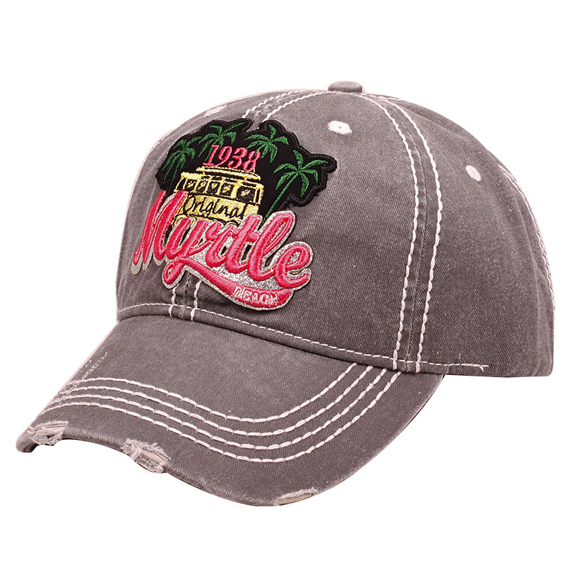 Heavy Stitching Pigment Dye Twill Souvenir Caps