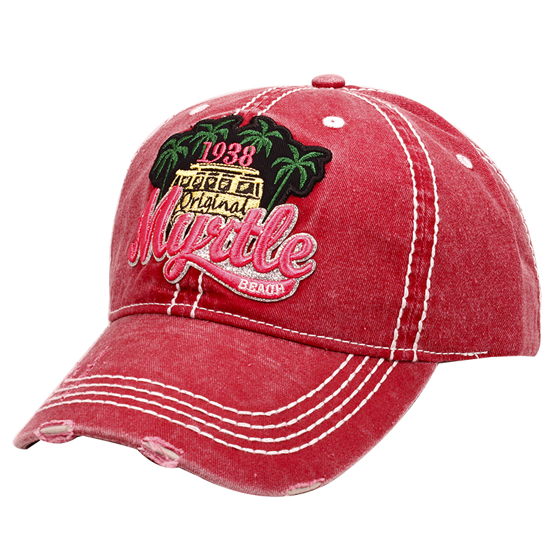Heavy Stitching Pigment Dye Twill Souvenir Caps