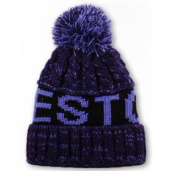 Jacquard Ribbed Cuff Knit Hat