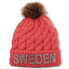 Faux Fur Pom Pom Balls Knit Hat