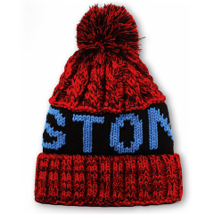 Jacquard Ribbed Cuff Knit Hat