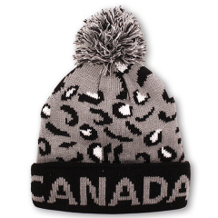 Jacquard Leopard Knit Hat