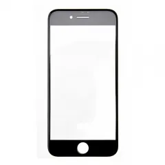 Glass Lens with Front Bezel and OCA Glue Sheet For Apple iPhone 7 - Black-AAA