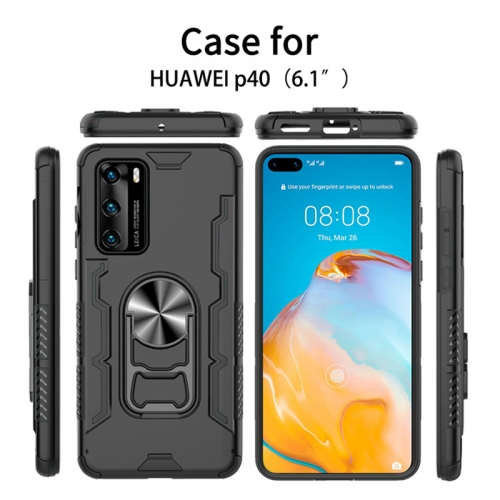 Shockproof Protective Luxury Magnetic Car Phone Case With Ring Holder For HUAWEI