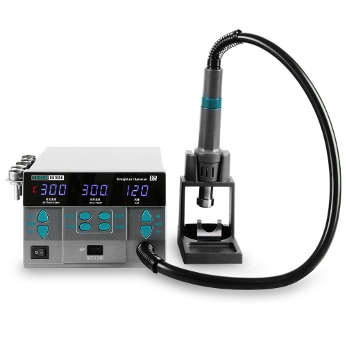 SUGON 8610DX 1000W Hot Air Rework Station LED Display Lead-free Heat Gun Microcomputer Temperature Adjustable 5nozzle