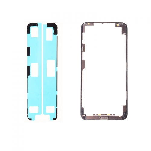 Front Bezel With Adhesive - For Apple iPhone 11 PRO MAX -Black - AAA