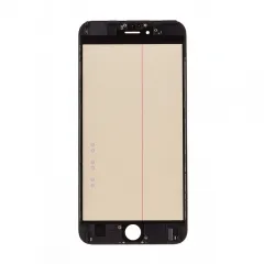 Glass Lens with Front Bezel and OCA Glue Sheet For Apple 6s Plus - Black - AAA