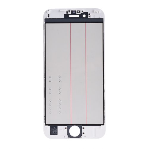 Glass Lens with Front Bezel and OCA Glue Sheet For Apple 6s- White - AAA