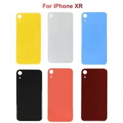 Back Glass Cover With Big Camera Hole Replacement For Apple iPhone XR - Black/White/Blue/Yellow/Red/Coral - AA
