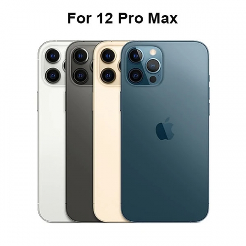 Back Glass Cover With Big Camera Hole Replacement For Apple Iphone 12 Pro Max Silver Graphite Gold Pacific Blue