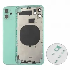 For iPhone 11 Back Housing Battery Cover with Frame Assembly Replacement - Black/White/Green/Yellow/Purple/Red - AA