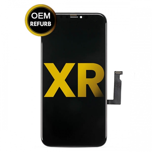 LCD Display and Touch Screen Digitizer Assembly with Frame Replacement For Apple iPhone XR - Black - OEM REFURB