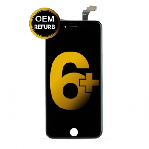 LCD Display and Touch Screen Digitizer Assembly with Frame Replacement For Apple iPhone 6 Plus  - Black - OEM Refurb