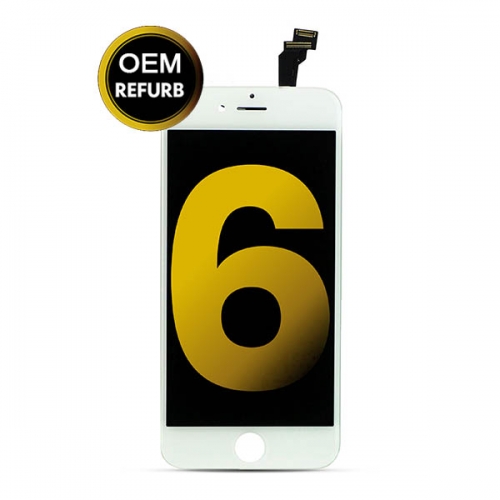 LCD Display and Touch Screen Digitizer Assembly with Frame Replacement For iPhone 6 - White - OEM Refurb
