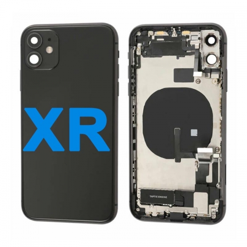Back Housing Battery Cover With Small Parts For iPhone XR - Black/White/Blue/Yellow/Red/Coral - AA