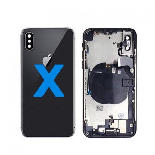 Full Back Cover Housing  Battery Cover Door Rear Middle Frame Chassis with Flex Cable Assembly  For iPhone X - AA