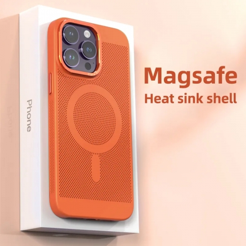 Metal Lens Protection Magnetic Wireless Charging Hard Phone Case For iPhone 12 - 15 Pro Max Cover
