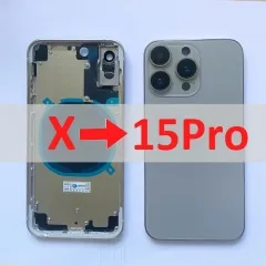 DIY Back Shell For iPhone X to 15 Pro Back Cover Housing For X To 15 Pro Back Housing iPhone X Up To 15 Pro