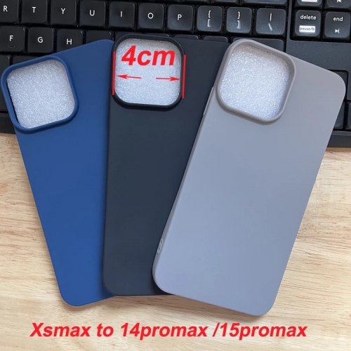 4cm Big Camera Hole Silicone Case for XS Max to 15 Pro Max, XS Max to 13/14Pro Max Protective Shell