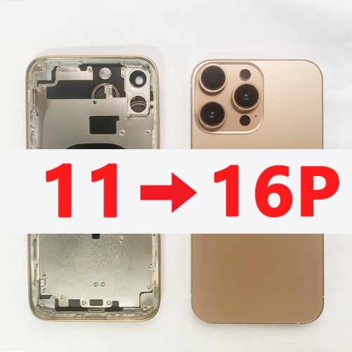 DIY iPhone 11 Convert to iPhone 16 Pro Dessert Titanium 11 Like 16 Pro Back Battery Cover Housing