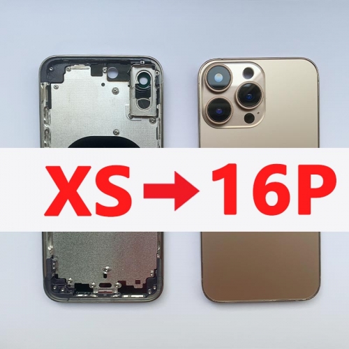 DIY iPhone XS Convert to iPhone 16 Pro Back Cover Housing, XR Like 16 Pro Middle Frame Replacement