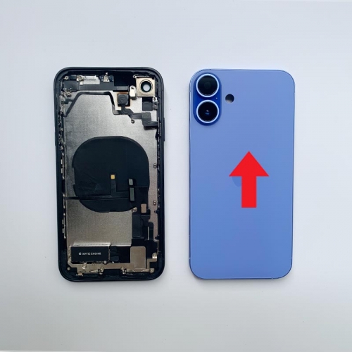 iPhone XR Convert to iPhone 16 Full Assembly Rear Back Chassis Housing, XR Like 16 Back Battery Cover Replacement