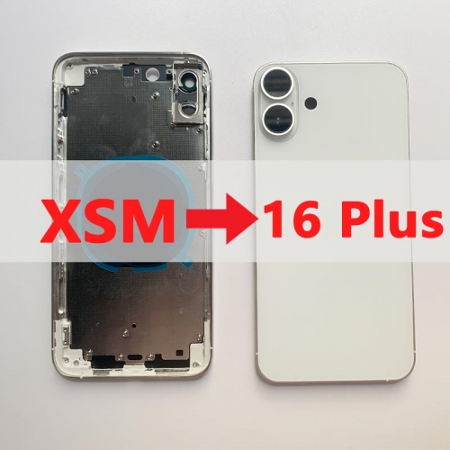 DIY iPhone XS Max Convert to iPhone 16 Plus, iPhone XS Body iPhone 16 Housing, Big Camera for iPhone XS Like iPhone 16 Back Battery Cover Housing