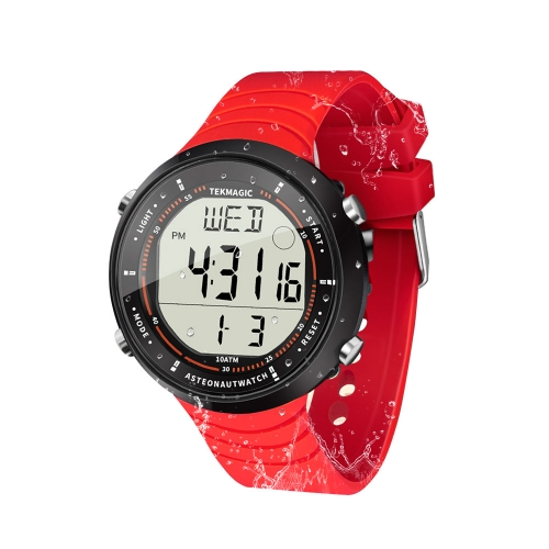 10 ATM Waterproof Sports Watch for Swimming and Diving, with Functions of Chronograph, Timer, Dual Time, Alarm Clock, 12 and 24 Hour Format Switchable