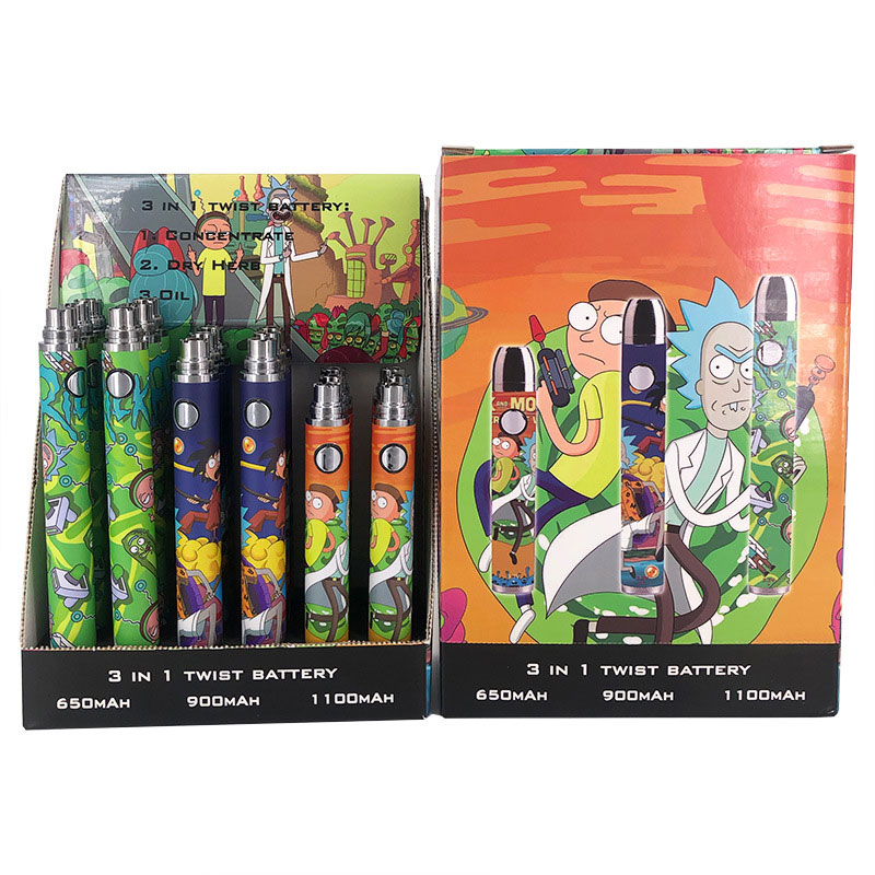 Vape pen battery Rick & Morty twist battery for 510 cbd cartridges dab pen