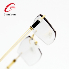 9805-Black Onyx 18K Gold with certificate Screwless Rimless for Men