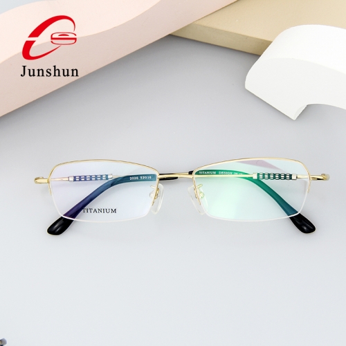 2036 - Simple business & fashion style half rim in high quality titanium for Men