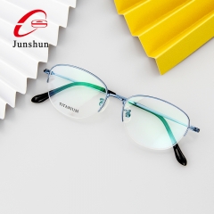 3015 - Extremely simple small diamond decoration high-end quality titanium glasses frame for Lady