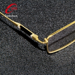 9816 - Natural balck agate with business eyeshape titanium eyeglasses frame for Men