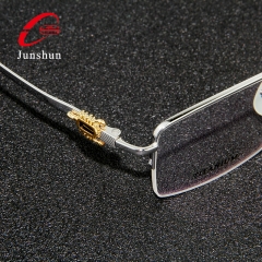 9802- Black agate/Nephrite Luxury Scorpion titanium half rim eyeglasses frame for men