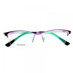 6814 - Half rim titnaium frame Classic simple design for lady