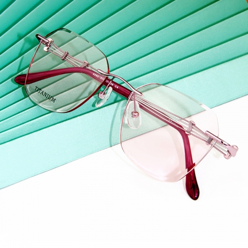 8880 - Titanium wire grace design optical frame for lady