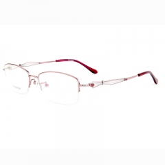 8884 - Grate design titanium line half rim high quality optical frame for lady